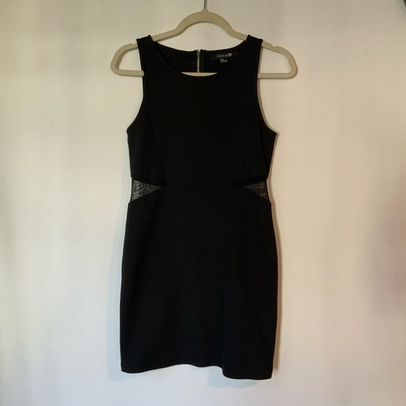 Forever 21 little black dress with mesh cutouts - Picture 1 of 4